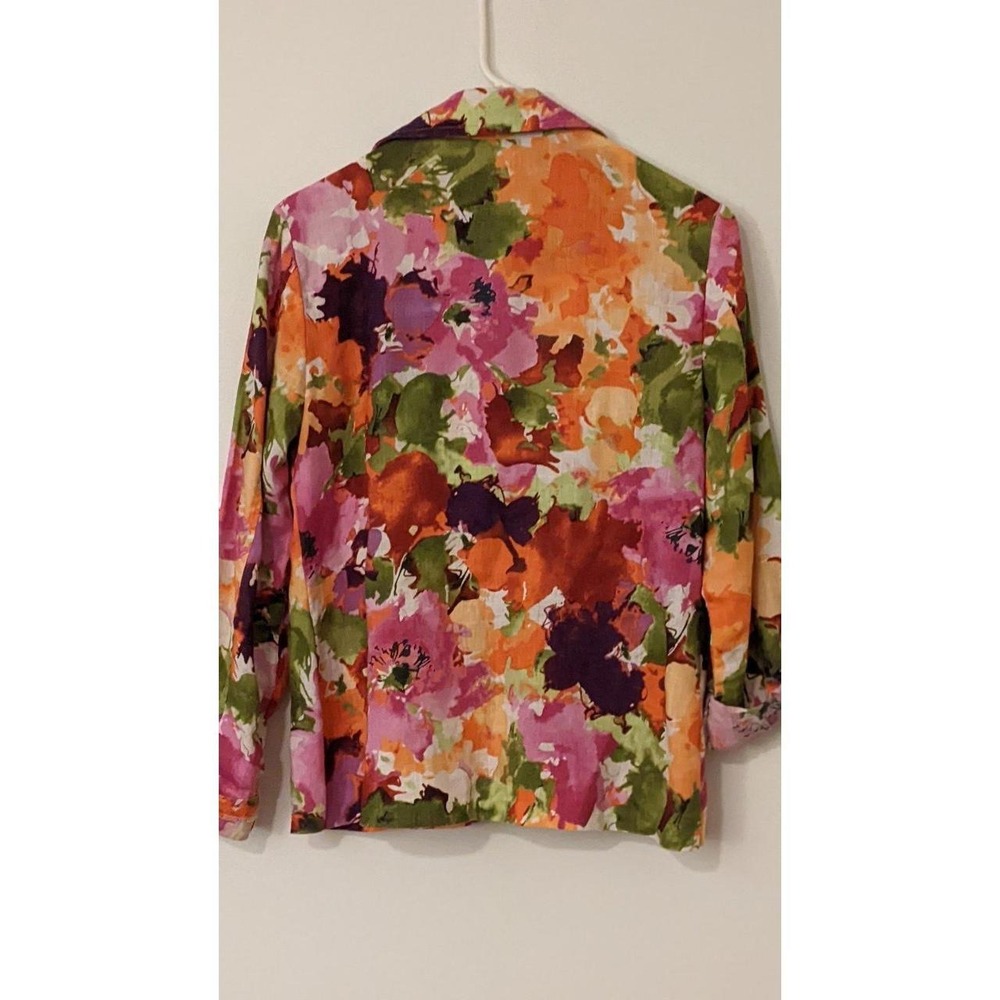 Speigel Linen Jacket Floral Size 6 - Picture 5 of 8